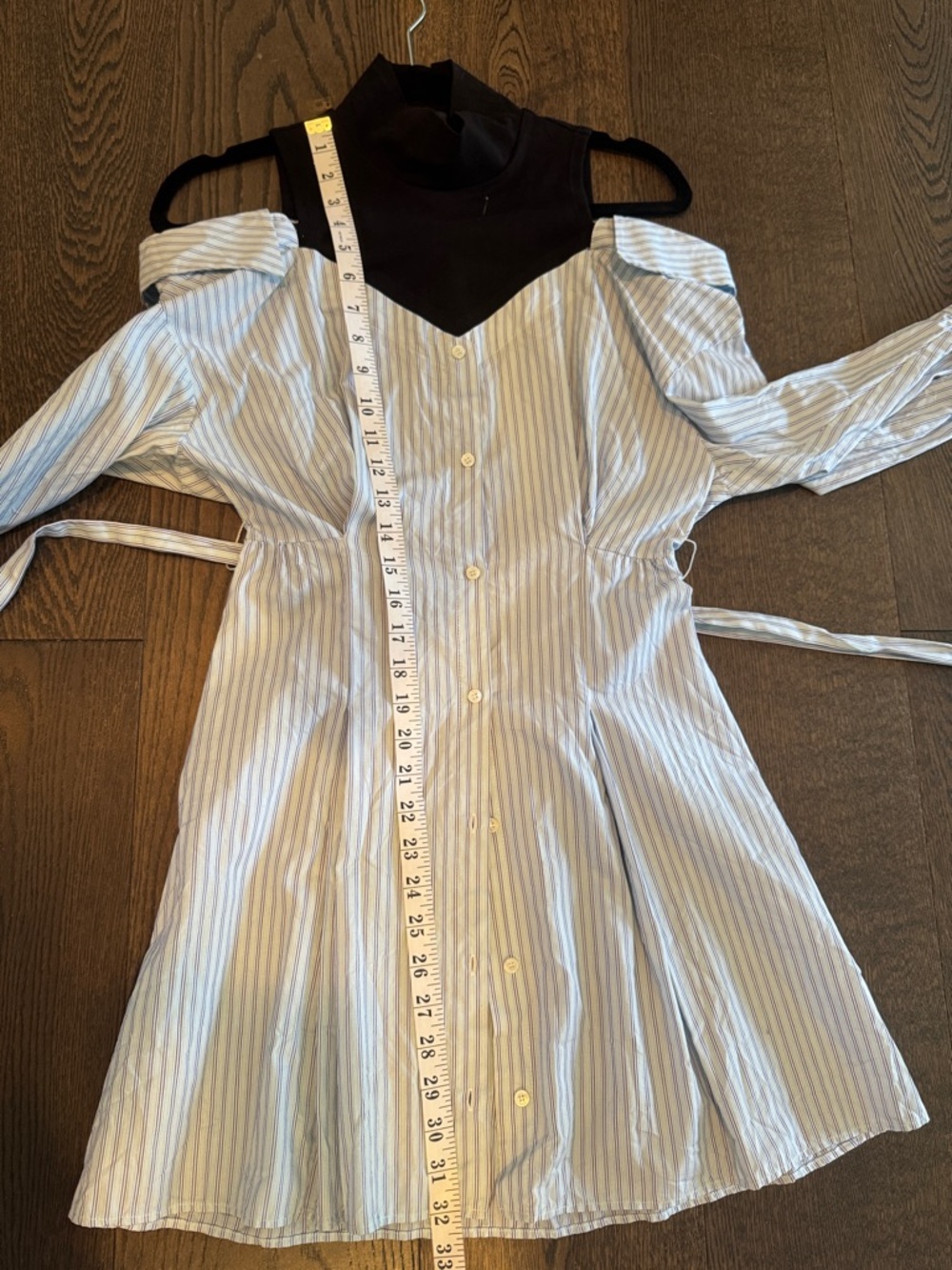 Maje - Striped trompe l'oeil shirt dress NWOT - Picture 9 of 10